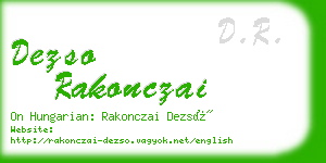 dezso rakonczai business card